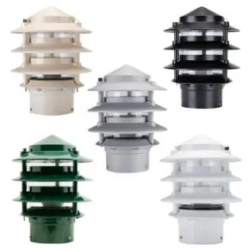 Three Tier Bollard Head in Green, White, Black, Silver or Beige