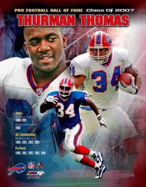 Thurman Thomas Buffalo Bills Hall of Fame Commemorative Premium Poster Print - Photofile Inc.