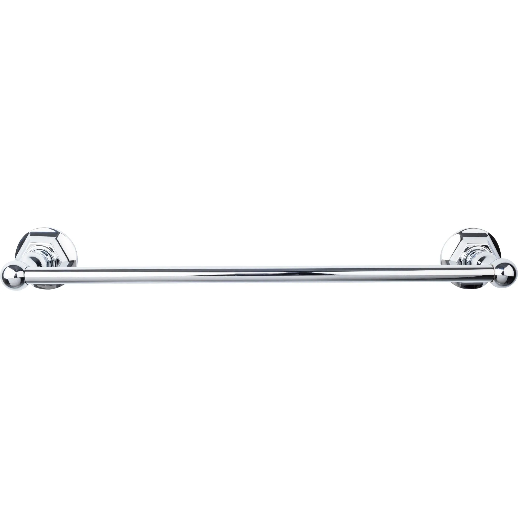 Top Knobs ED6PCB Edwardian Bath Towel Bar 18 Inch Single - Hex Backplate Polished Chrome