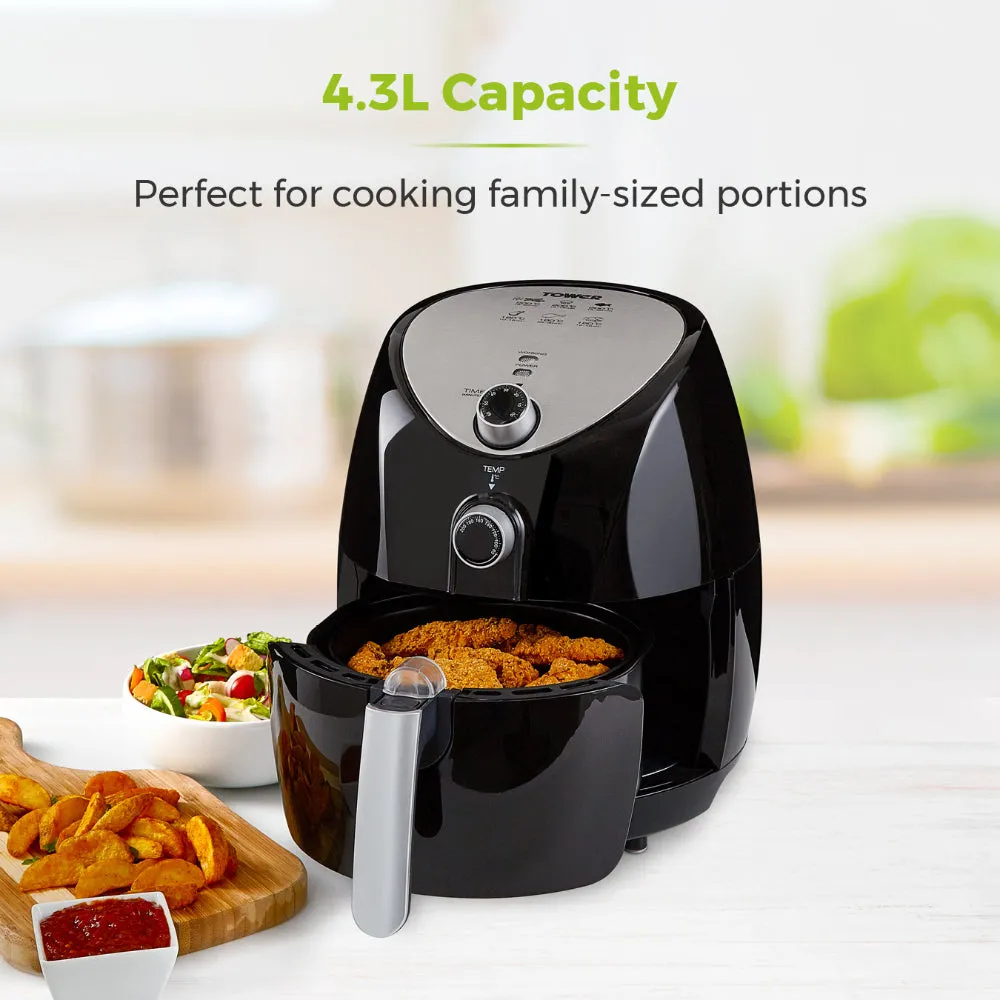 Tower Vortx Manual Air Fryer 4.3L  - Black