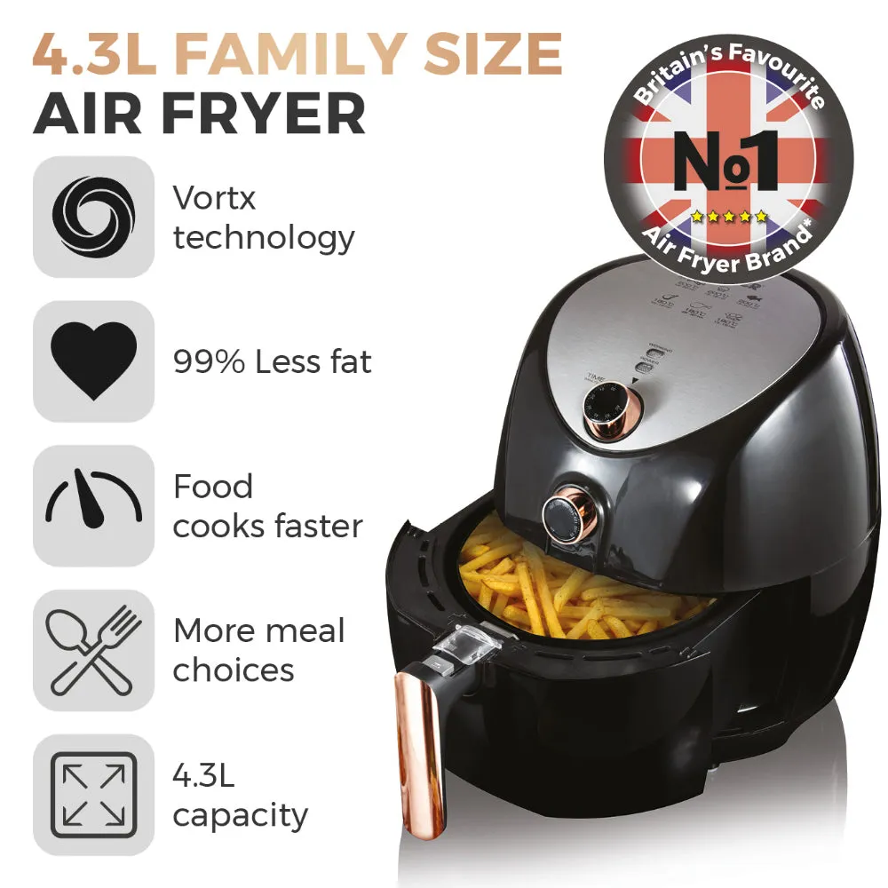 Tower Vortx Manual Air Fryer 4.3L  - Black