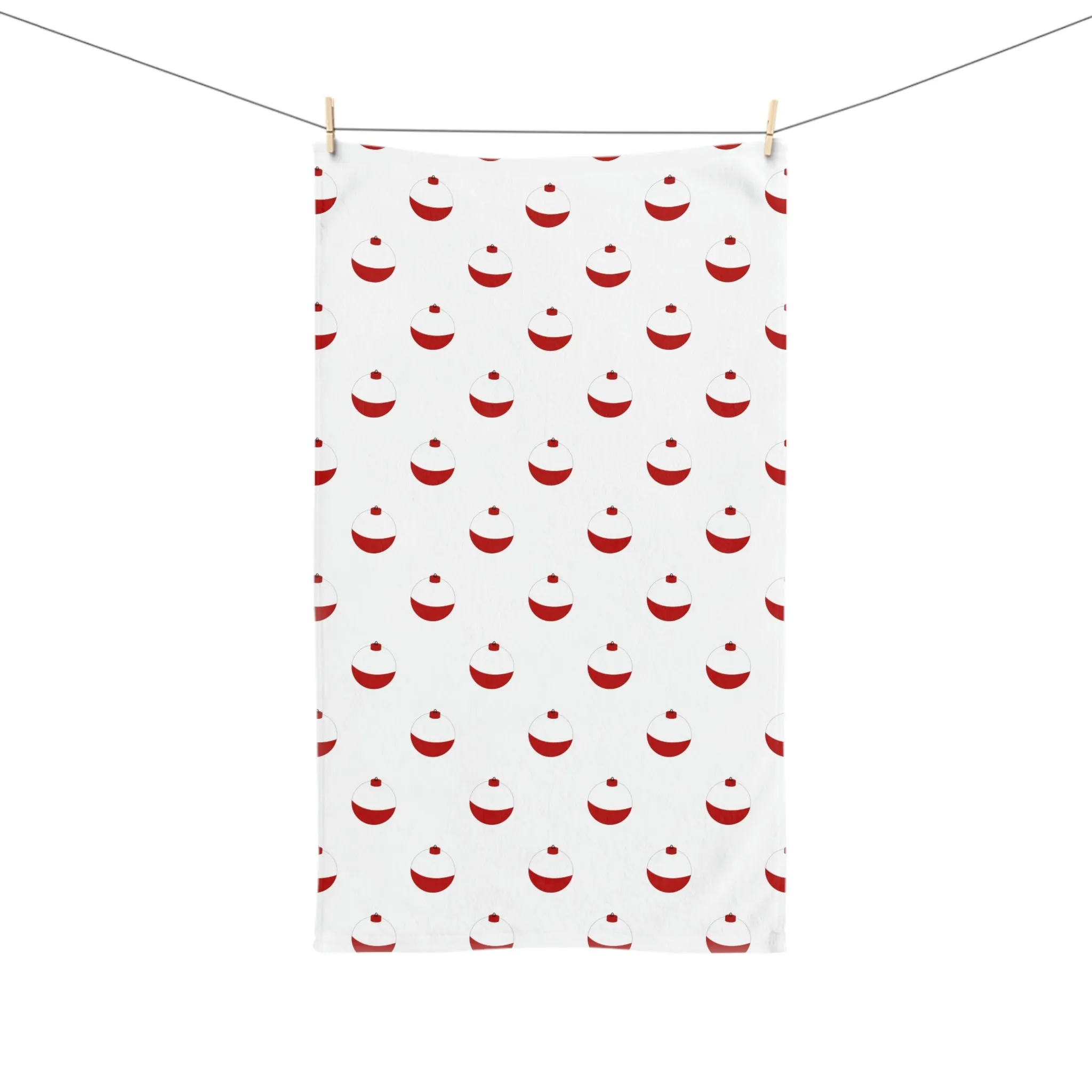 Traditional Red & White Bobber - Patttern #2  - Hand Towel