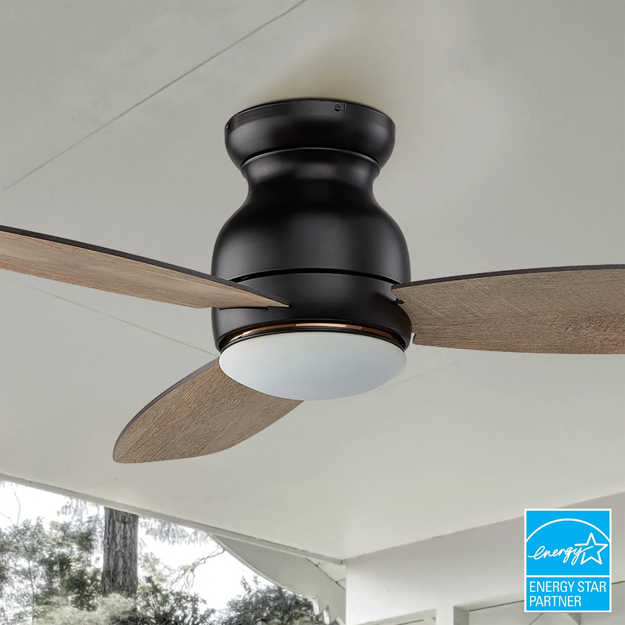 Trendsetter Outdoor Low Profile Smart Fan with LED Light Remote 48”