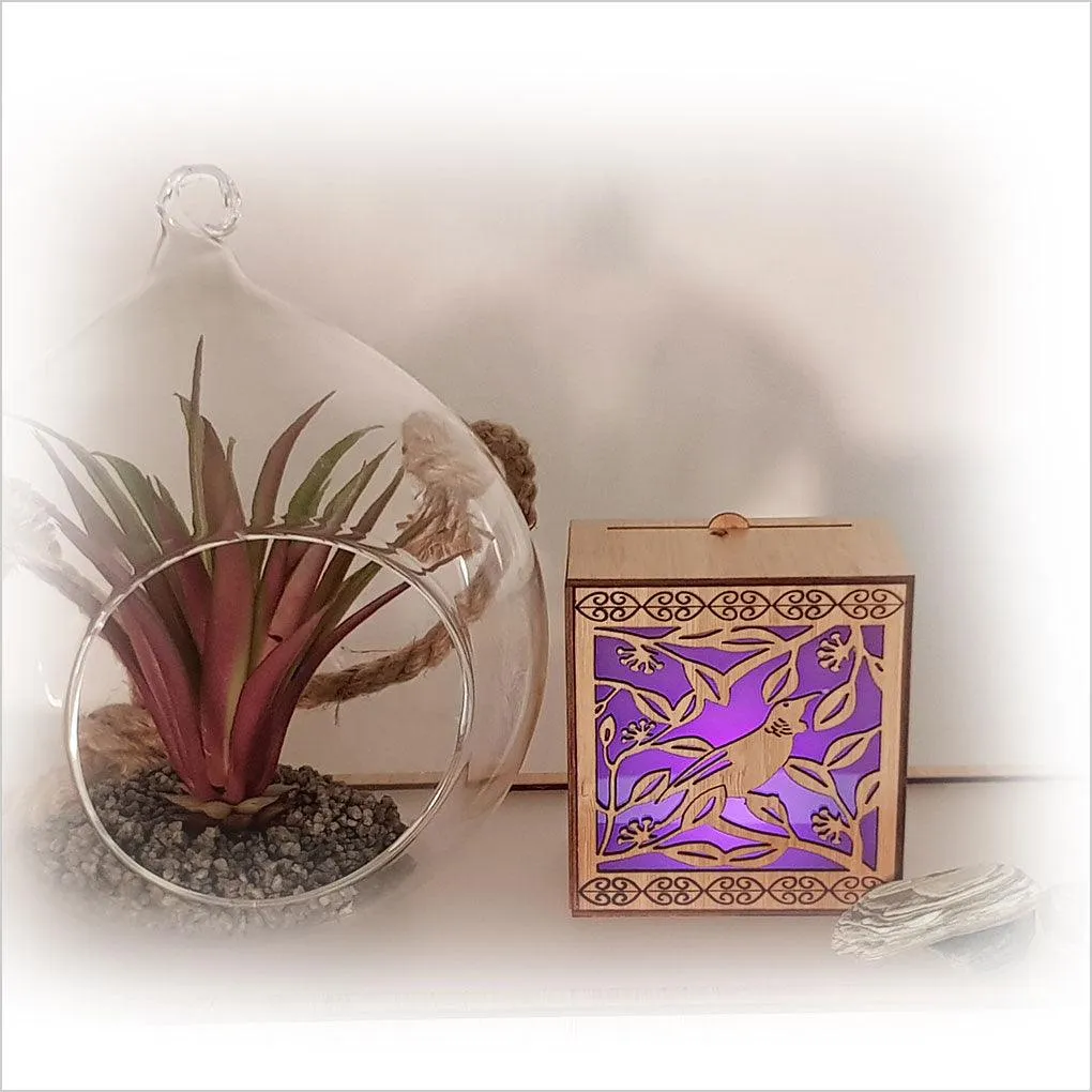 Tui on Pohutukawa LED Tealight Candle Box