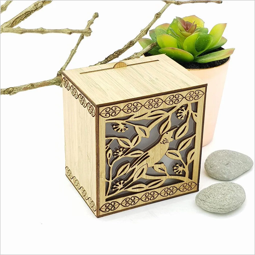 Tui on Pohutukawa LED Tealight Candle Box