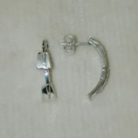 Two Petite Rowing Blades Semi Hoops Post Earrings