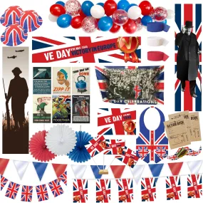 VE Day Large Decoration and Novelty Party Pack