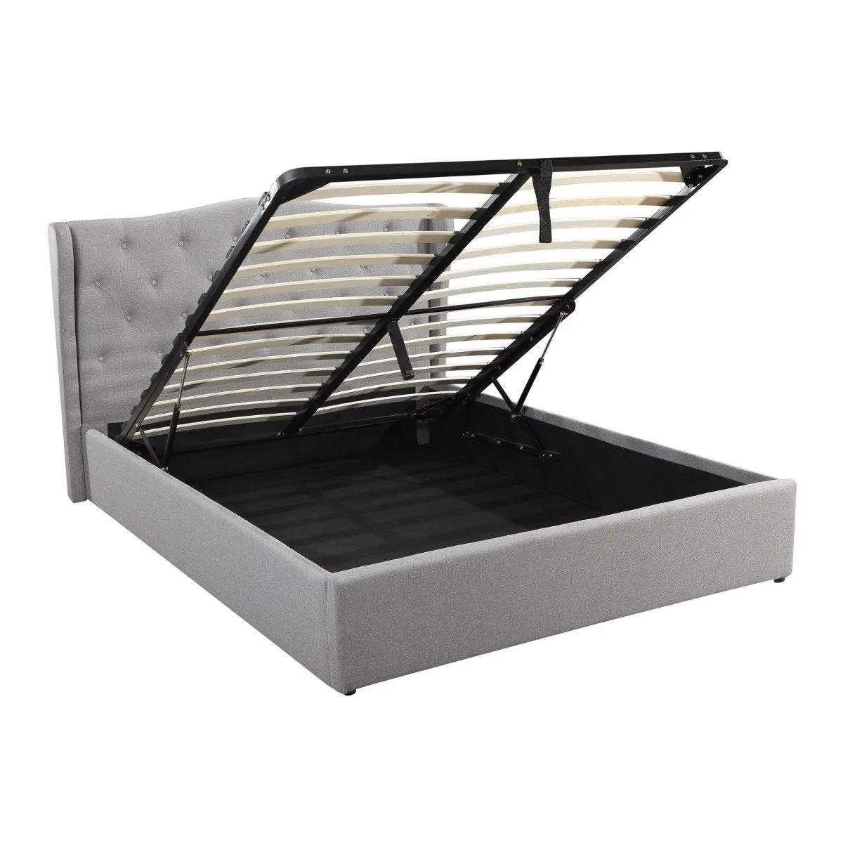 Verona Gas Lift Queen Bed Frame Grey