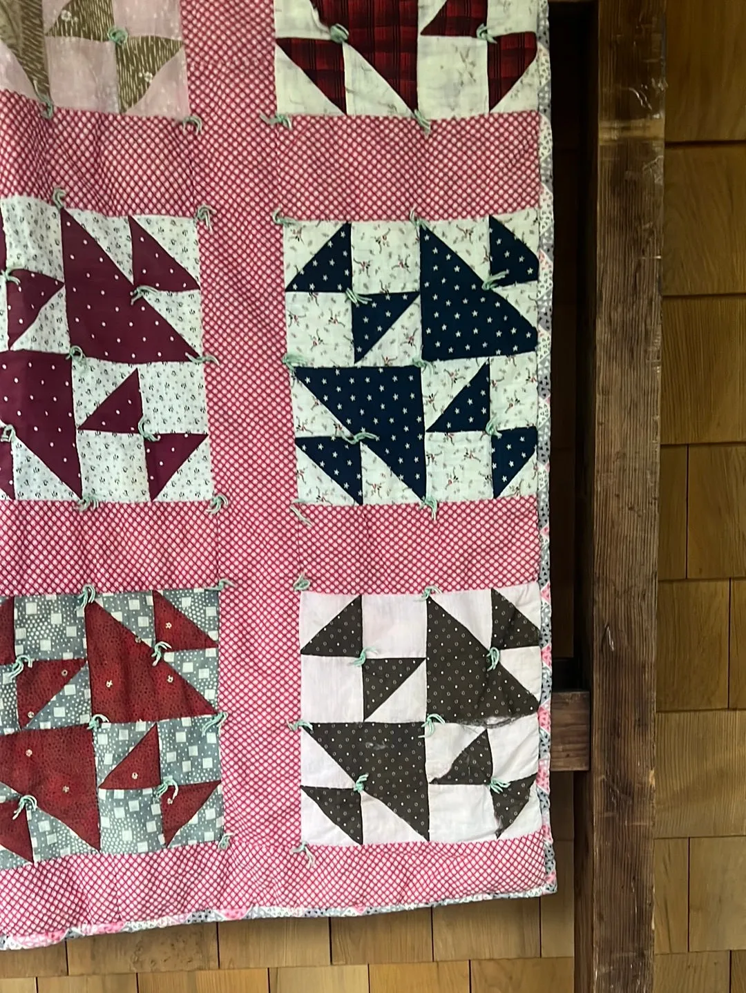 Vintage Handmade Quilt - Triangles