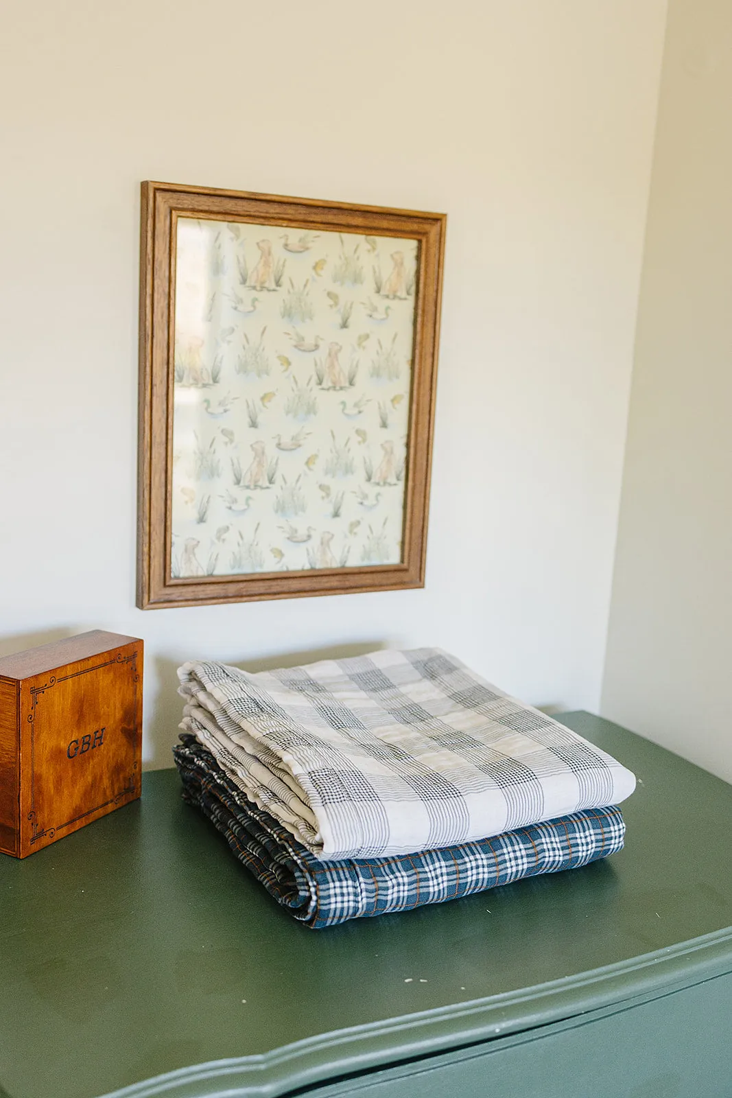 Vintage Plaid   Navy Plaid Muslin Quilt