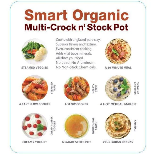 VitaClay Smart Organic Clay 6-Quart Multi-Crock 'N Stock Pot VM7800-5C