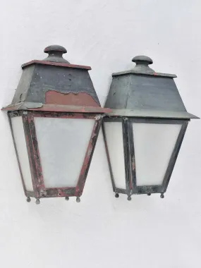 Wall sconces, lanterns (1920s) 18½" (pair)