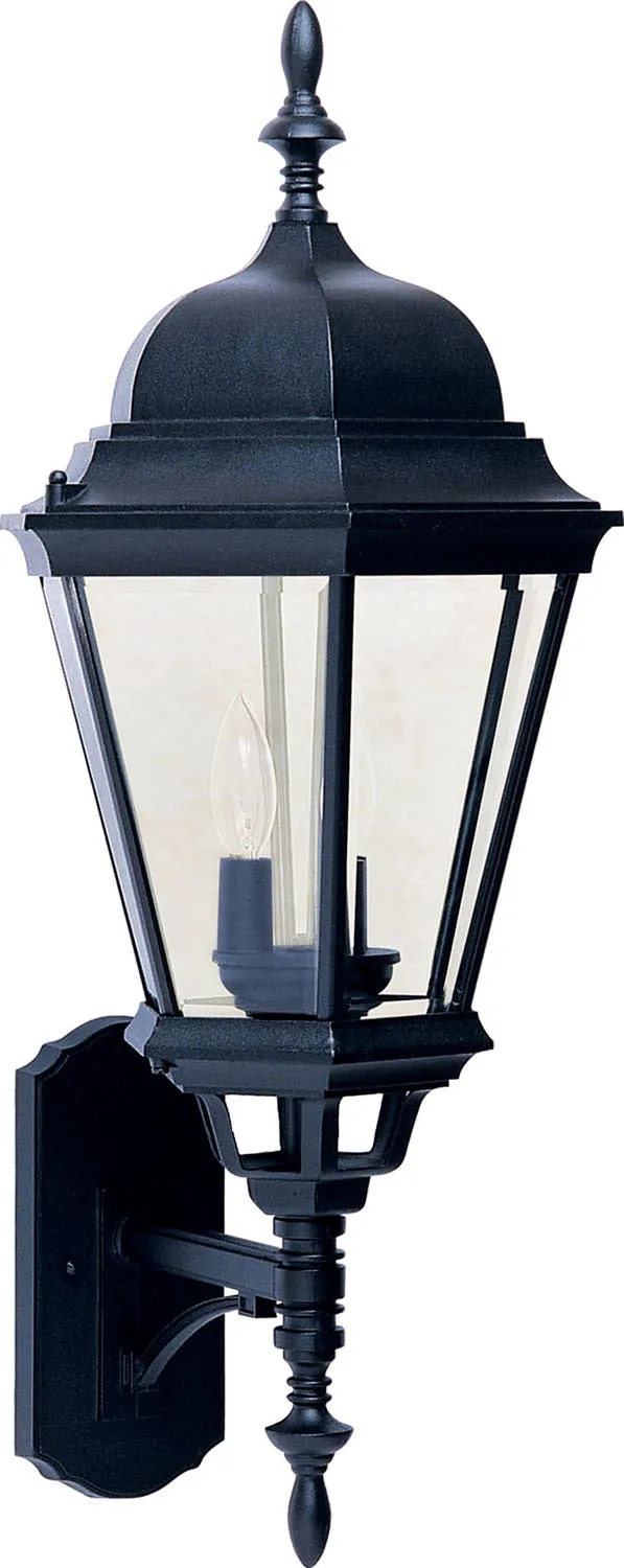 Westlake Cast 3-Light Outdoor Wall Lantern in Black with Clear Glass