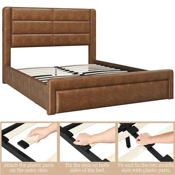 Yaheetech Bed Frame with 2 USB Charging Stations