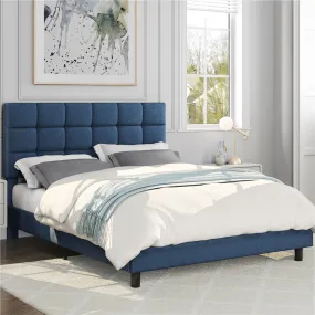 Yaheetech Modern Platform Bed Frame, Navy Blue